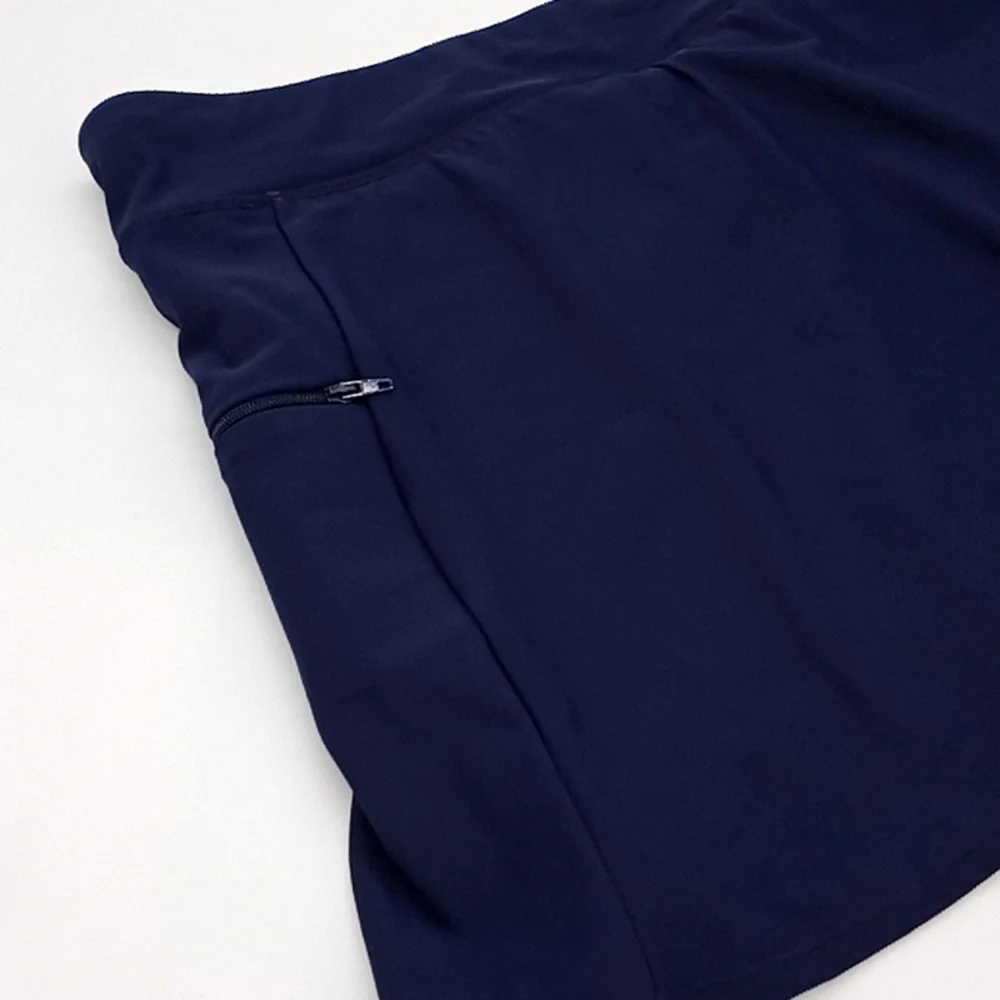 Swim Solutions Plus Size Zippered Pocket Swim Skort Navy Blue 20W